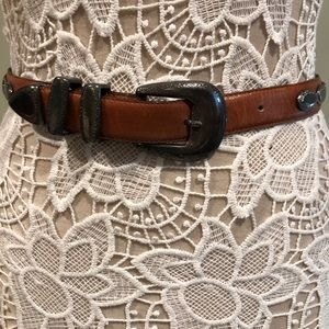 Richard Gampel Vintage Brown Leather Studded Belt